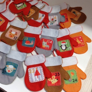 24 db filc kesztyű-ADVENTI NAPTÁR - karácsony - Meska.hu