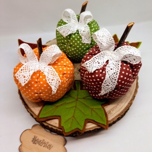 Textil TÖK-  Pöttyösök III. (3db+3 db levél) - otthon & életmód - dekoráció - asztal és polc dekoráció - asztaldísz - Meska.hu