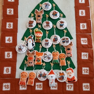 Adventi naptár- fenyőfás-interaktív - karácsony - adventi díszek - adventi naptár - Meska.hu