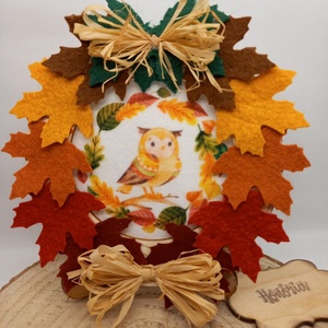 Őszi falevelek- ajtódísz (bagoly2) - Meska.hu