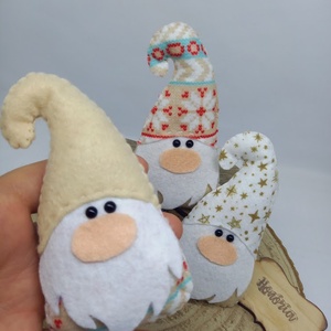 Karácsonyi manók - filc karácsonyfa dísz (3db) - Meska.hu