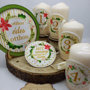 Adventi koszorú számok + GYERTYA NÉLKÜL!, Karácsony, Adventi díszek, Adventi koszorú, Varrás, MESKA