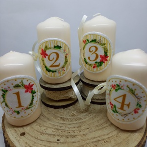 Adventi koszorú számok + GYERTYA NÉLKÜL! - karácsony - adventi díszek - adventi koszorú - Meska.hu