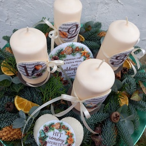 Adventi koszorú számok + GYERTYA NÉLKÜL! - karácsony - adventi díszek - adventi koszorú - Meska.hu