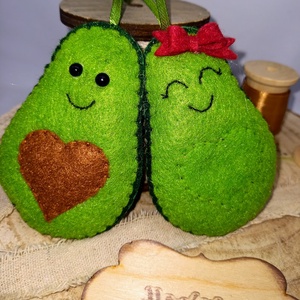 Avokádó pár - Avo LOVE - karácsony - karácsonyi lakásdekoráció - karácsonyi manók, figurák - Meska.hu