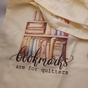 Könyvmolyoknak vászon szatyor-Bookmarks are for quitters... - táska & tok - bevásárlás & shopper táska - shopper, textiltáska, szatyor - Meska.hu