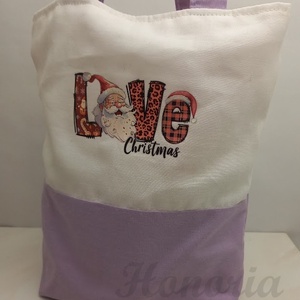 Karácsonyi ajándék zsák/ szatyor, Tálapós-lila, Otthon & Életmód, Papír, írószer, Ajándékzsák, csomagolás, Varrás, MESKA