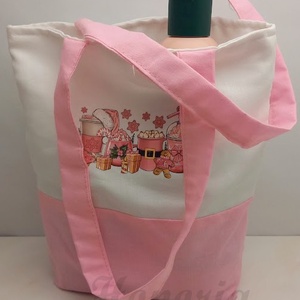 Karácsonyi ajándék zsák/ szatyor-COFFEE-rózsaszín, Otthon & Életmód, Papír, írószer, Ajándékzsák, csomagolás, Varrás, MESKA