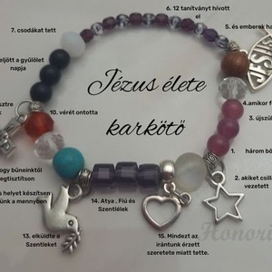 Jézus élete - keresztény történet karkötő-lila-35 - Meska.hu