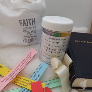 Bibliai Igék Üvegben-Színkódolt Bibliai Igék-Gift In Jar - otthon & életmód - dekoráció - dísztárgy - Meska.hu