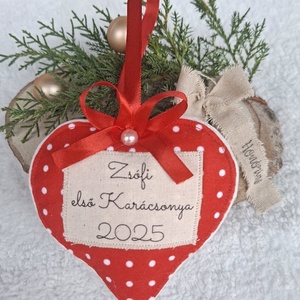 Egyedi Névre szóló-Első Karácsony 2025- filc karácsonyfa dísz - karácsony - karácsonyi lakásdekoráció - karácsonyfadíszek - Meska.hu