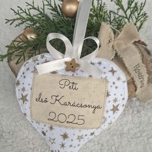Egyedi Névre szóló-Első Karácsony 2025- filc karácsonyfa dísz - Meska.hu
