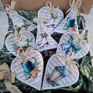 Filc karácsonyfa dísz(8 db)-Tradicionális- vintage hangulat - Meska.hu