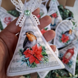 Filc karácsonyfa dísz(10 db)-Tradicionális- vintage hangulat - karácsony - karácsonyi lakásdekoráció - karácsonyfadíszek - Meska.hu
