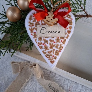 Egyedi Névre szóló-NÉVVEL- filc karácsonyfa dísz (1 db), Karácsony, Karácsonyi lakásdekoráció, Karácsonyfadíszek, Varrás, MESKA