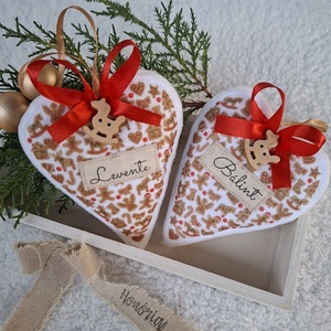 Egyedi Névre szóló-NÉVVEL- filc karácsonyfa dísz szett (2 db) - Meska.hu