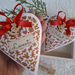 Egyedi Névre szóló-NÉVVEL- filc karácsonyfa dísz szett (2 db) - karácsony - karácsonyi lakásdekoráció - karácsonyfadíszek - Meska.hu