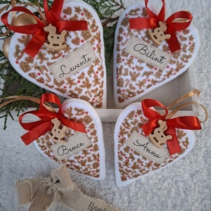 Egyedi Névre szóló-NÉVVEL- filc karácsonyfa dísz szett (4 db) - karácsony - karácsonyi lakásdekoráció - karácsonyfadíszek - Meska.hu