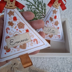 Egyedi Névre szóló-NÉVVEL- filc karácsonyfa dísz szett (2 db) - Meska.hu