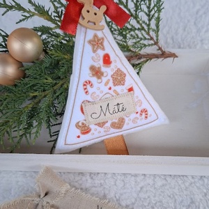 Egyedi Névre szóló-NÉVVEL- filc karácsonyfa dísz (1 db), Karácsony, Karácsonyi lakásdekoráció, Karácsonyfadíszek, Varrás, MESKA