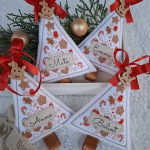 Egyedi Névre szóló-NÉVVEL- filc karácsonyfa dísz szett (4 db) - Meska.hu