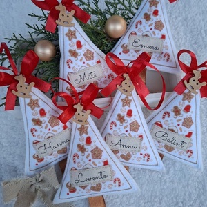 Egyedi Névre szóló-NÉVVEL- filc karácsonyfa dísz szett (6 db) - Meska.hu