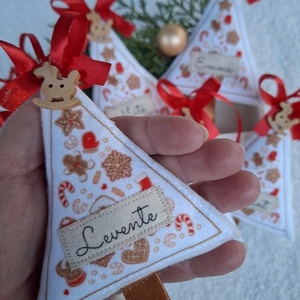 Egyedi Névre szóló-NÉVVEL- filc karácsonyfa dísz szett (6 db) - karácsony - karácsonyi lakásdekoráció - karácsonyfadíszek - Meska.hu