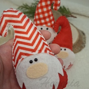 Karácsonyi manók - filc karácsonyfa dísz (3db)-, Karácsony, Karácsonyi lakásdekoráció, Karácsonyi manók, figurák, Varrás, MESKA