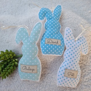 Egyedi Névre szóló-NÉVVEL- filc Húsvéti nyuszi dísz szett ( 6db) - ünnepi díszek, dekorációk - húsvéti díszek és dekorációk - húsvéti tojásfadíszek - Meska.hu