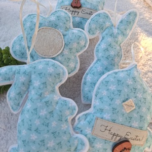  Filc Húsvéti dísz szett ( 5db)- Happy Easter!-türkiz2 - ünnepi díszek, dekorációk - húsvéti díszek és dekorációk - húsvéti tojásfadíszek - Meska.hu