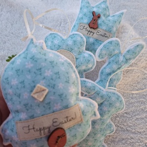  Filc Húsvéti dísz szett ( 5db)- Happy Easter!-türkiz2 - ünnepi díszek, dekorációk - húsvéti díszek és dekorációk - húsvéti tojásfadíszek - Meska.hu