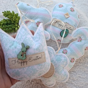  Filc Húsvéti dísz szett ( 5db)- Happy Easter!-vegyes - ünnepi díszek, dekorációk - húsvéti díszek és dekorációk - húsvéti tojásfadíszek - Meska.hu