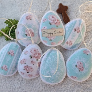 Filc Húsvéti tojás dísz szett (7 db), Ünnepi díszek, dekorációk, Húsvéti díszek és dekorációk, Húsvéti tojásfadíszek, Varrás, MESKA