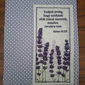 Bibliaborító-lila levendulás-RÚF közepes - Meska.hu