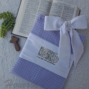 Bibliaborító-könyvtartó-lila pöttyös-Bibliatartó - Meska.hu
