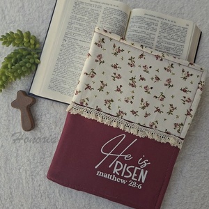 Bibliaborító-könyvtartó-bordó/virágos-Bibliatartó - Meska.hu
