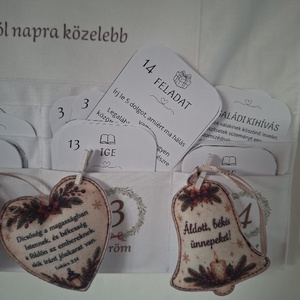 Keresztény adventi naptár � kártyákkal, filcdíszekkel,  adventi családi kreatív szett - karácsony - adventi díszek - adventi naptár - Meska.hu