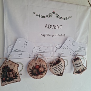 Keresztény adventi naptár � kártyákkal, filcdíszekkel,  adventi családi kreatív szett - karácsony - adventi díszek - adventi naptár - Meska.hu