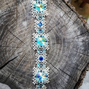 Elegáns, csupa swarovski karkörő, Ékszer, Karkötő, Gyöngyös karkötő, Gyöngyfűzés, gyöngyhímzés, Ékszerkészítés, MESKA