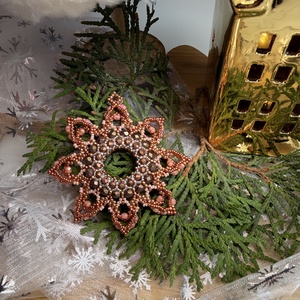 Gyöngyös karácsonyfa dísz , Karácsony, Karácsonyi lakásdekoráció, Karácsonyfadíszek, Ékszerkészítés, Gyöngyfűzés, gyöngyhímzés, MESKA