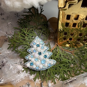 Karácsonyfa bross - ékszer - kitűző és bross - Meska.hu