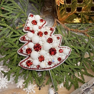 Karácsonyfa bross - ékszer - kitűző és bross - Meska.hu