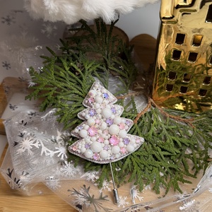 Karácsonyfa bross - ékszer - kitűző és bross - Meska.hu