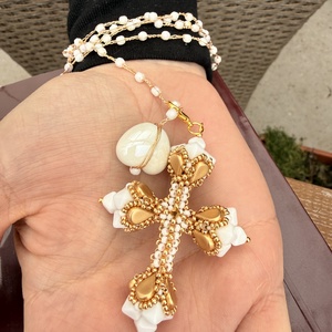 Kereszt medál lánccal/rózsafüzér - ékszer - nyaklánc - medál - Meska.hu