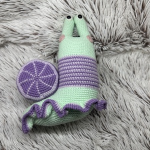 Horgolt házas csigabiga  - játék & sport - plüssállat & játékfigura - csiga - Meska.hu