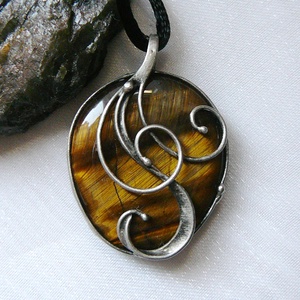 Tigrisszem medál  - ékszer - nyaklánc - medál - Meska.hu