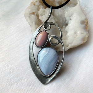 Kalcedon medál - ékszer - nyaklánc - medálos nyaklánc - Meska.hu