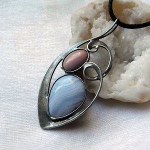 Kalcedon medál - ékszer - nyaklánc - medálos nyaklánc - Meska.hu