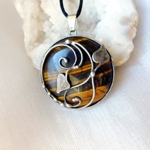 Tigrisszem medál  - ékszer - nyaklánc - medál - Meska.hu