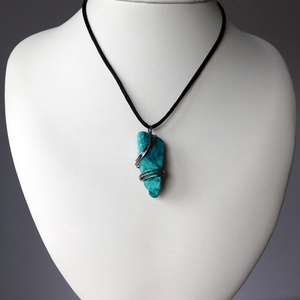 Nyers krizokolla medál - ékszer - nyaklánc - medálos nyaklánc - Meska.hu